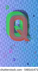 various Alphabet Q multicolor.
