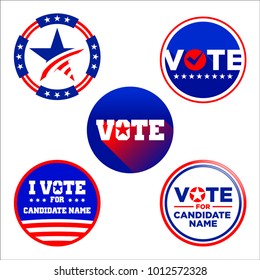 Various American National Flag Pin Vector Graphic Design