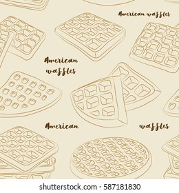 Various American waffles pattern