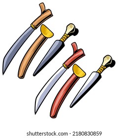 various ancient knives and machetes