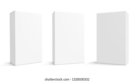 Various Angle 3D Blank Package Box Set. EPS10 Vector