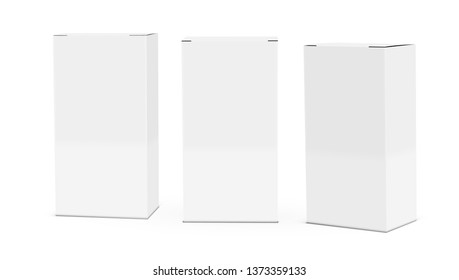 Various Angle 3D Blank Package Box Set. EPS10 Vector