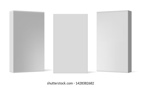 Various Angle 3D Blank Package Box Set. EPS10 Vector