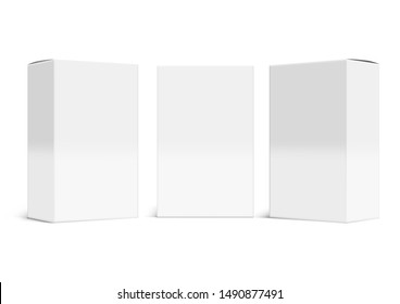 Various Angle 3D Blank Package Box Set. EPS10 Vector