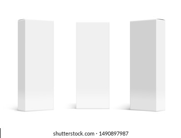 Various Angle 3D Blank Package Box Set. EPS10 Vector