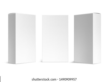 Various Angle 3D Blank Package Box Set. EPS10 Vector