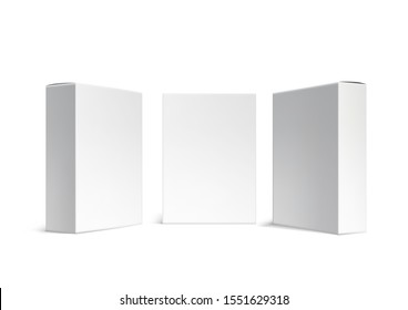 Various Angle 3D Blank Package Box Set. EPS10 Vector