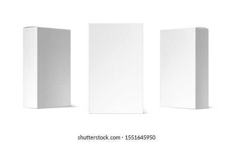 Various Angle 3D Blank Package Box Set. EPS10 Vector