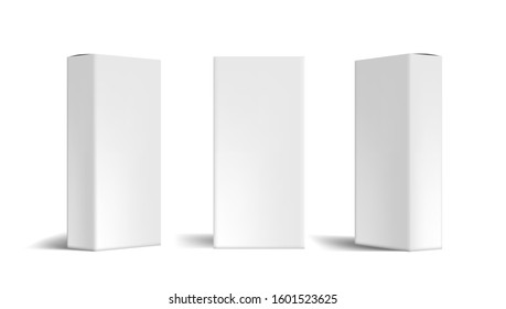 Various Angle 3D Blank Package Box Set. EPS10 Vector