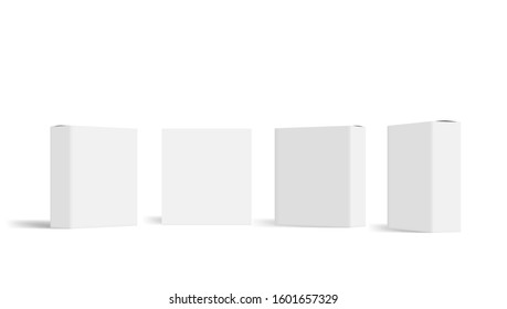 Various Angle 3D Blank Package Box Set. EPS10 Vector