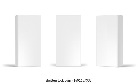 Various Angle 3D Blank Package Box Set. EPS10 Vector