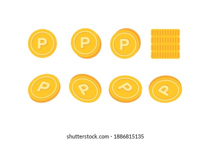 Various angle point icons illustrations. Point coin icon set. Market banner shop.