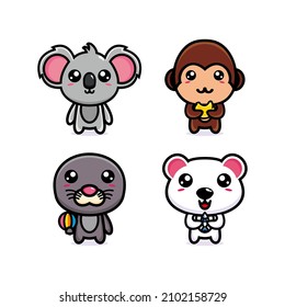Various animal mascot character design cartoon