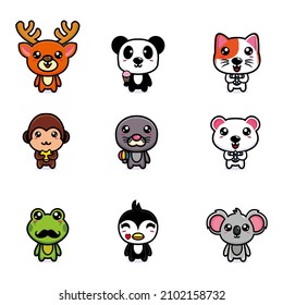 Various animal mascot character design cartoon