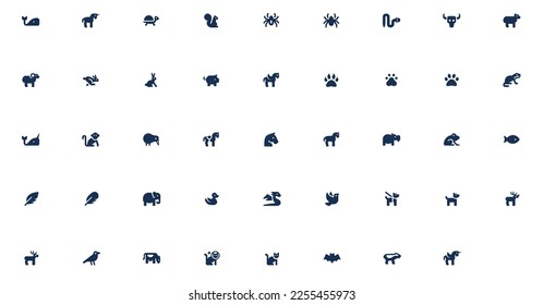 Various animals symbols It is a symbol that is used in website development, all of which are vectors. It can be enlarged without breaking the image.