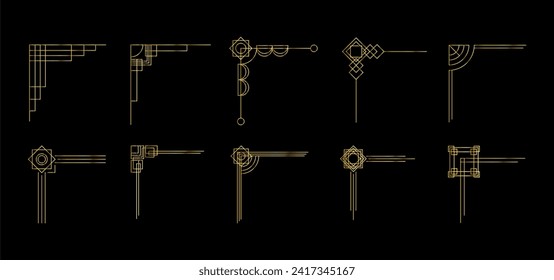 Various antique gold filigree corners set