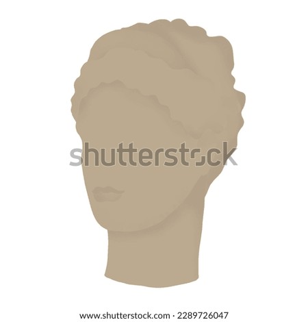 Various antique statues, branch, amphora, column. Various items. Mythical, ancient Greek or Roman style. Hand drawn vector illustration. Classic statues in a modern style. All elements are insulated