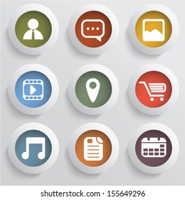 Various applications icon set with different colors suitable for web design or infographics