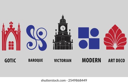 vários eps de arte vetorial arquitetônica