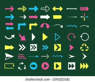Various arrow icon illustration set