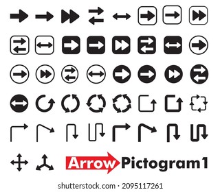 Various arrow icon symbol illustration set 42 points set infographics.