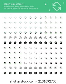 Various arrow icons related to directions.