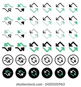 Various arrow icons related to directions.