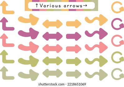 Various arrow sets of colors like a gentle color bouquet