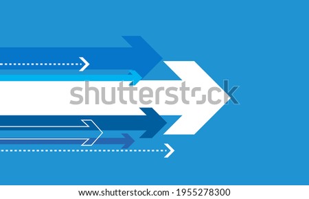 Various arrows image material,white arrrow for text space,blue background,vector illustration 
