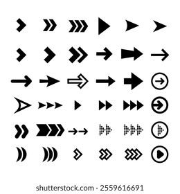 Various arrows vector icon symbols