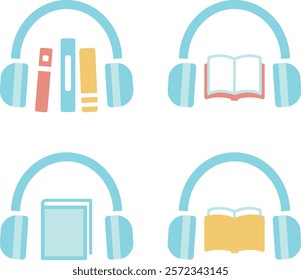 Various Audiobook Clip Art Sets