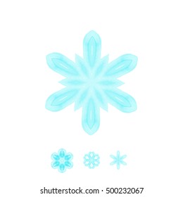 Various azure winter snowflakes, vector. 