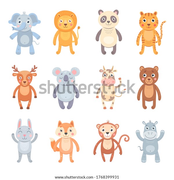 Various Baby Animals Flat Icon Set Stock Vector (Royalty Free) 1768399931