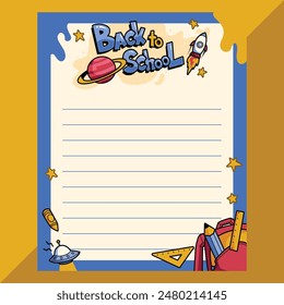 Various back to school note template, suitable for digital and online use