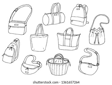 Various bags (outline)