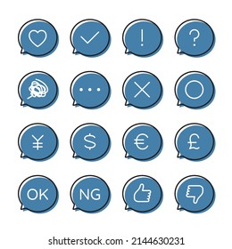 Various balloons set of reactions