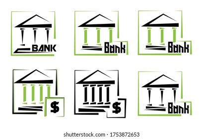 various bank and financial institution icons
