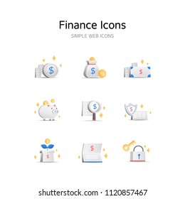 Various Banking stereoscopic icons