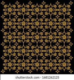 
verschiedenartiges Barockmuster, goldener, schwarzer Hintergrund