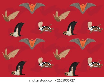 Various Bats Cartoon Seamless Wallpaper Background