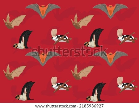 Various Bats Cartoon Seamless Wallpaper Background