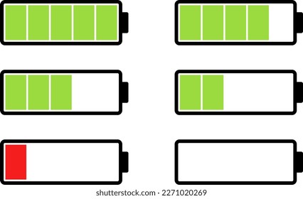 Various battery level icon set