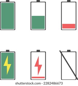 Diversos vectores de iconos de porcentaje de batería para su uso diario.
