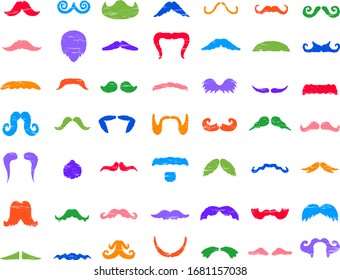 Various beard vector illustration set