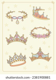 Various beautiful crowns, princess styles