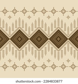 Various beautiful fabric designs on a dark yellow background can be used in handicrafts, handicrafts, fabrics, paper, sarongs, and clothing. Abstract patterns.