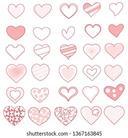 various beautiful hearts