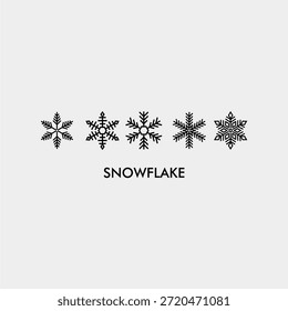 Varios copos de nieve hermosos, que constan de cinco tipos. B
