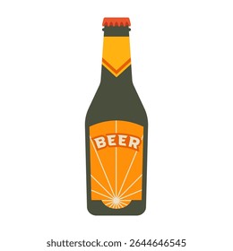 Various beer bottles with different labels and styles. Cool and cold summer drinks