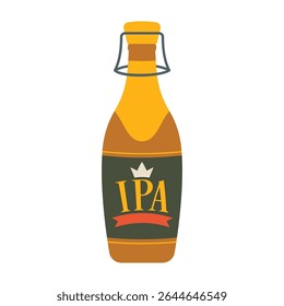 Various beer bottles with different labels and styles. Cool and cold summer drinks
